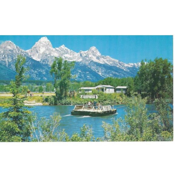 Tetons Jackson Hole Wyoming Menor's Ferry Crossing Snake River Postcard Unposted - Picture 1 of 2